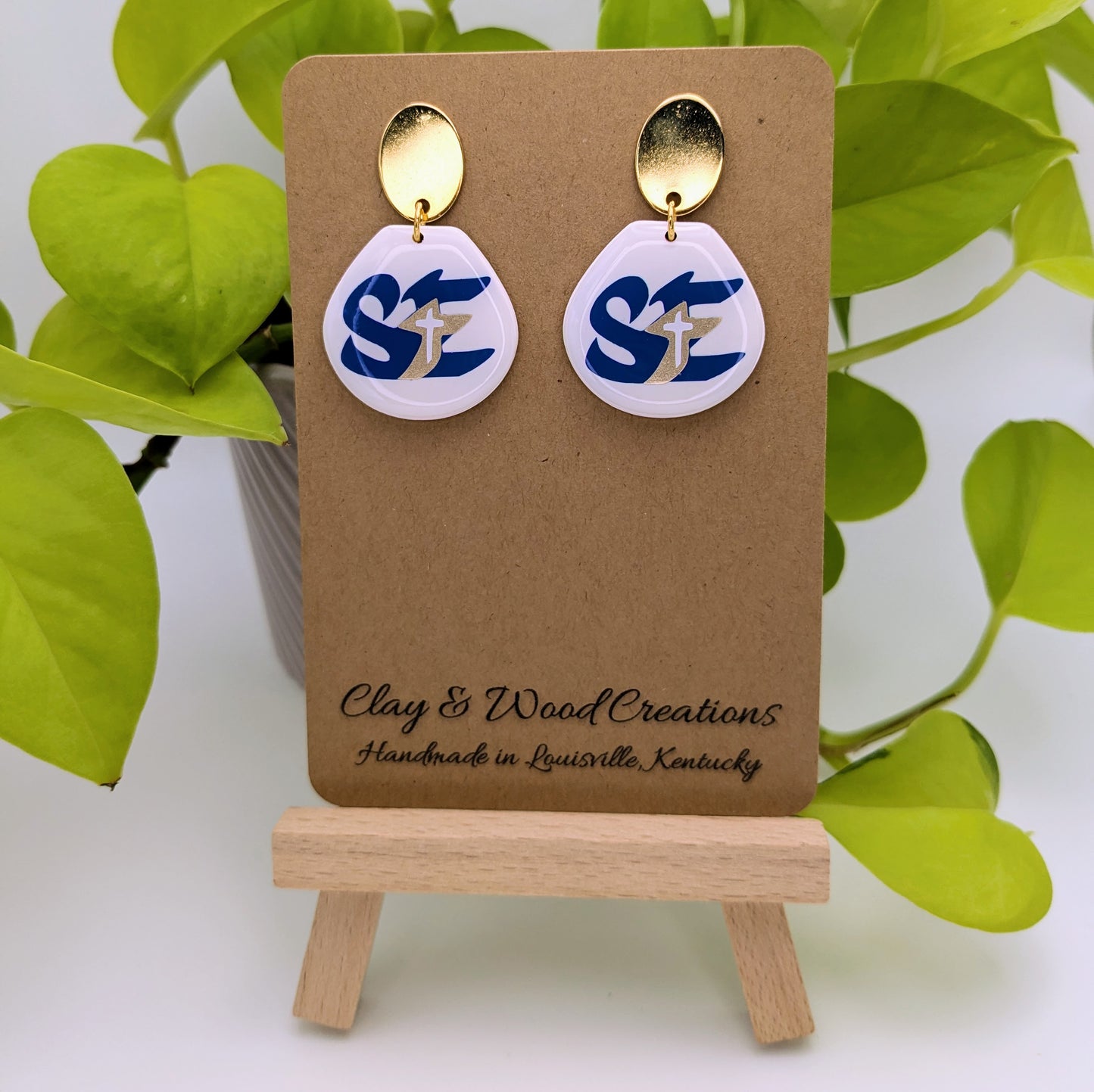 Customizable Catholic School 'SE' Earring Dangles & Studs - Show Your School Pride! ⛪📚