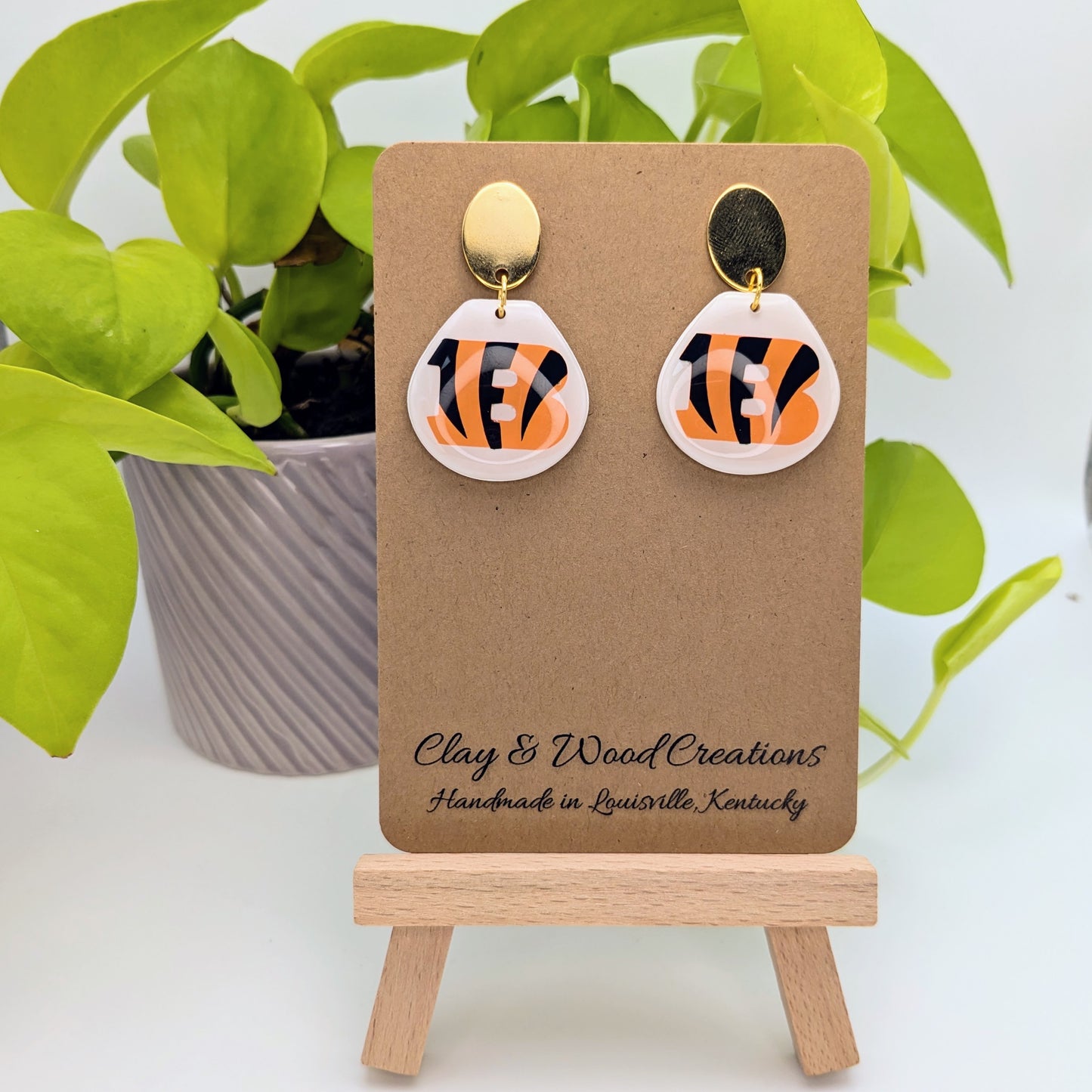 Bengals Dangle & Stud Earrings - Show Your Team Spirit! 🏈🧡