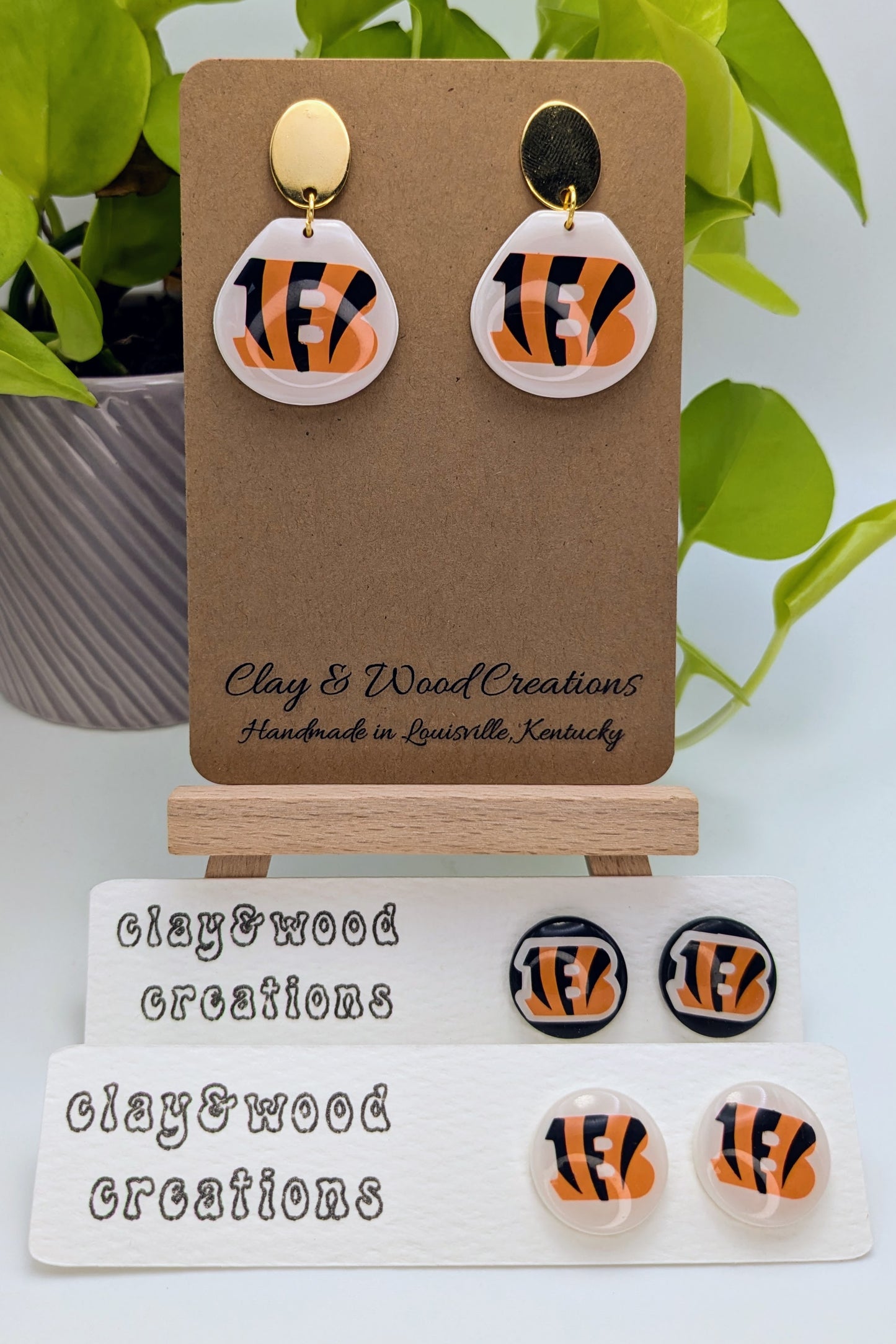 Bengals Dangle & Stud Earrings - Show Your Team Spirit! 🏈🧡